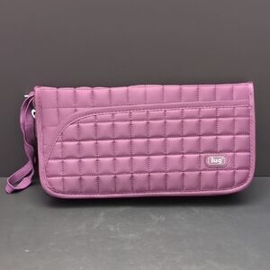 Lug Tango Purple Quilted Travel Wristlet Clutch.